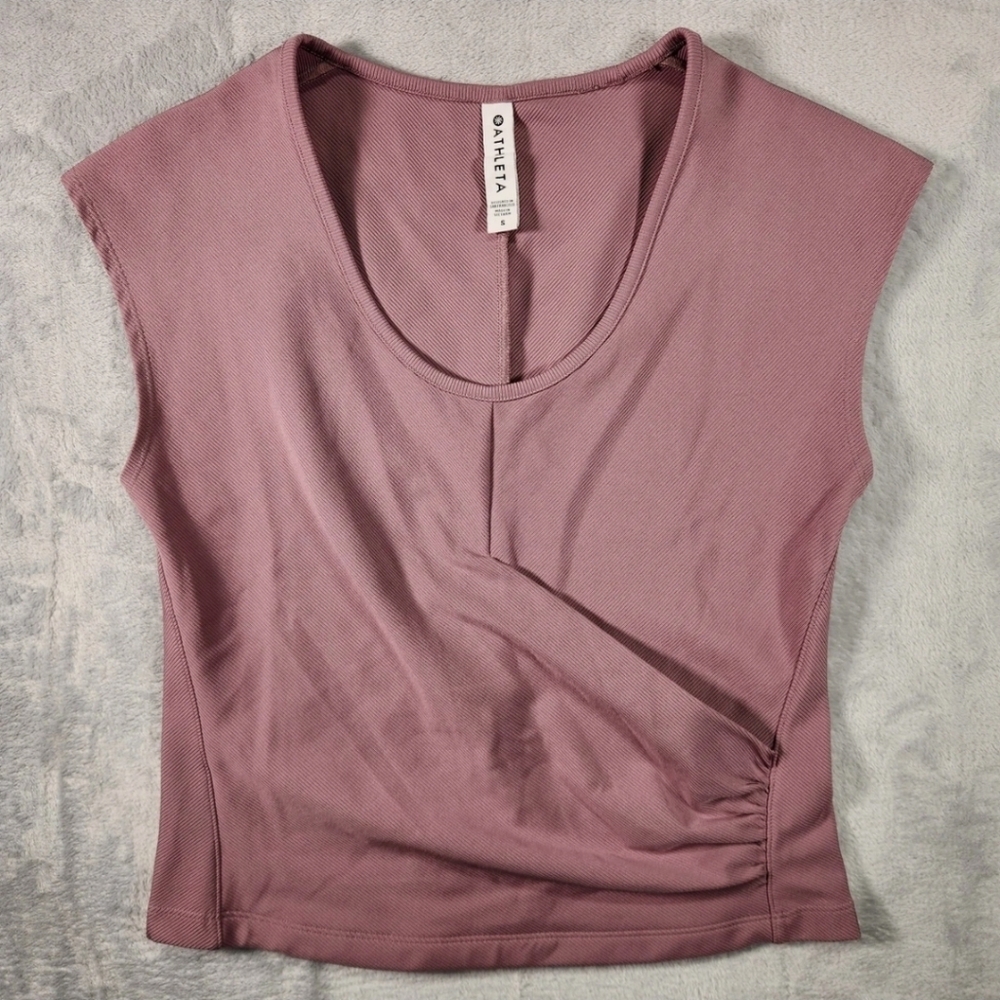 Athleta Mauve Bayview Tee with Cap Sleeve Size S